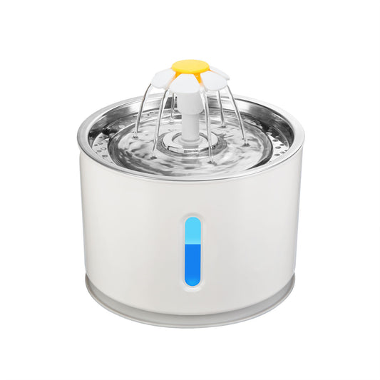 Grey Stainless Steel Cat Water Fountain for Cats & Dogs