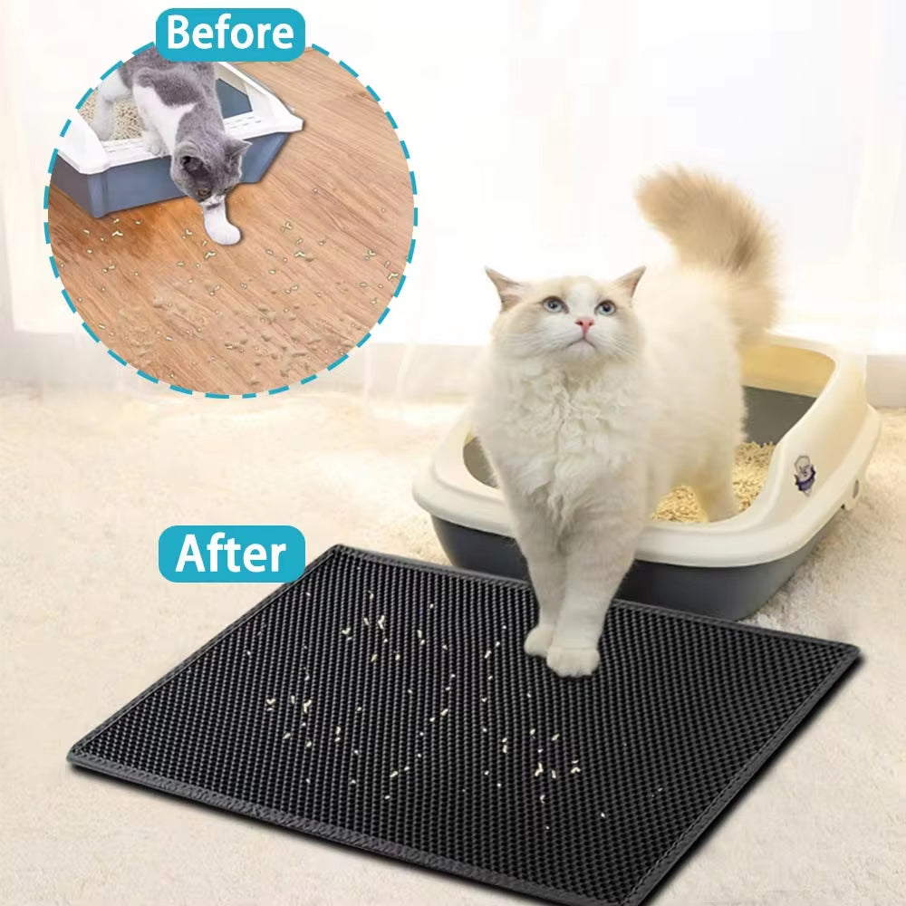 Waterproof Urine Proof Honeycomb Double Layer Litter Box Mat Skidproof Soft EVA Cat Litter Mat