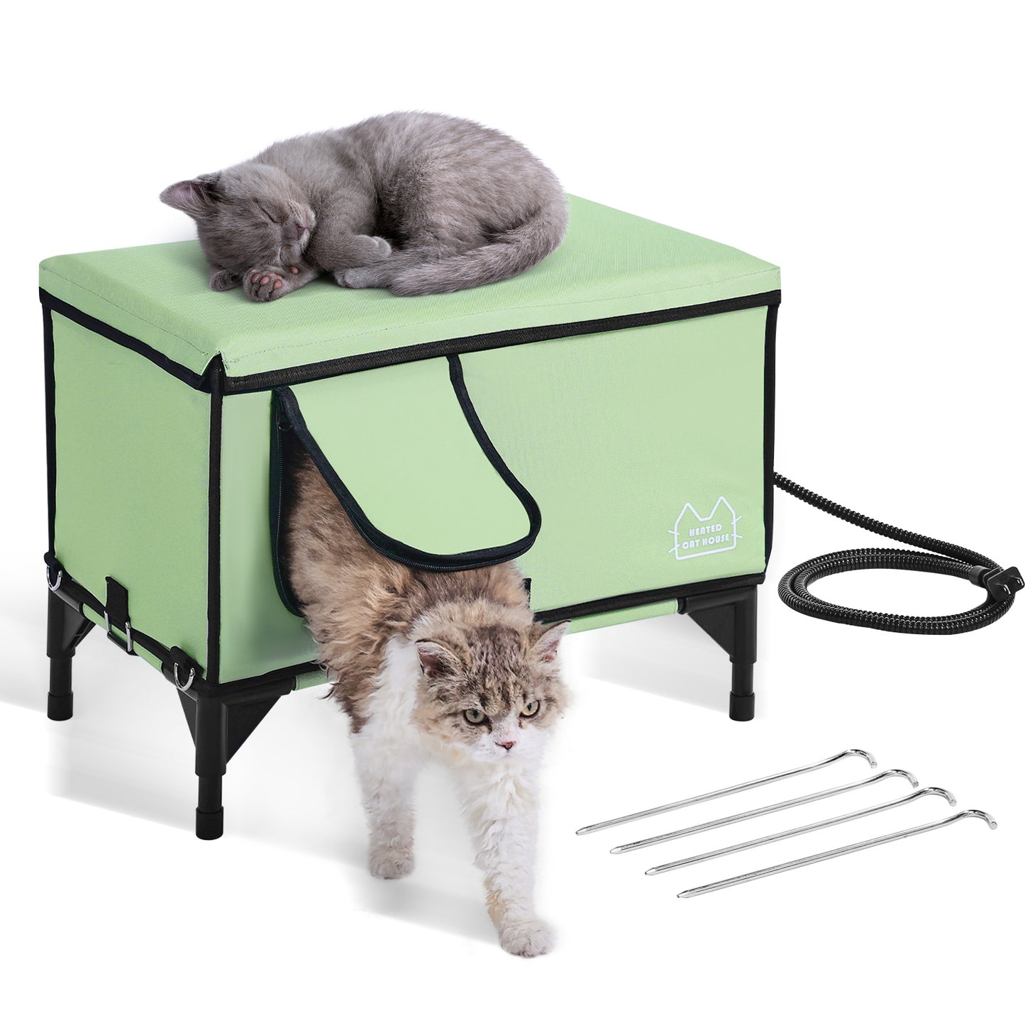 Cat Access Doors of the Elevated Heated Cat House 