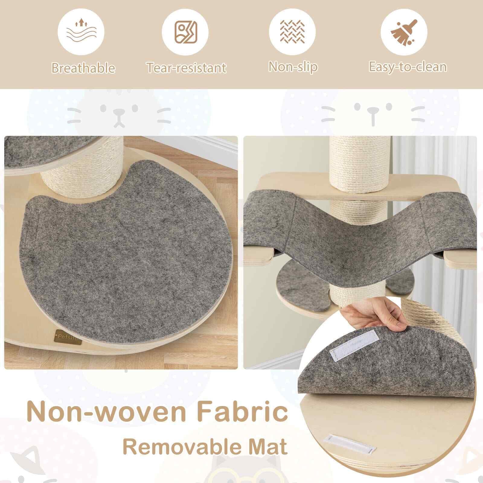 COSTWAY Indoor Cat Tree 120 CM Multi-Layer Cat Tower with Hammock SVE10172GRPV