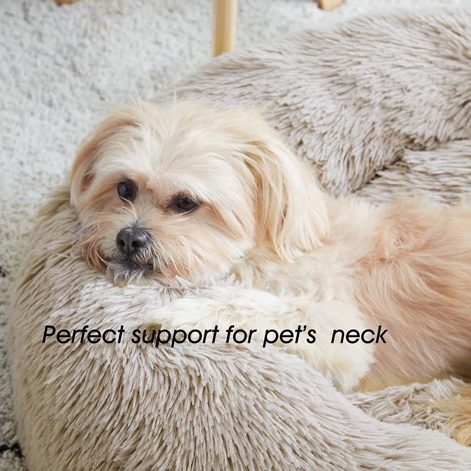Pet Neck Support Super Cat Bed Warm Sleeping Cat Nest Soft Long Plush Basket Cushion Cat Bed Cat Mat