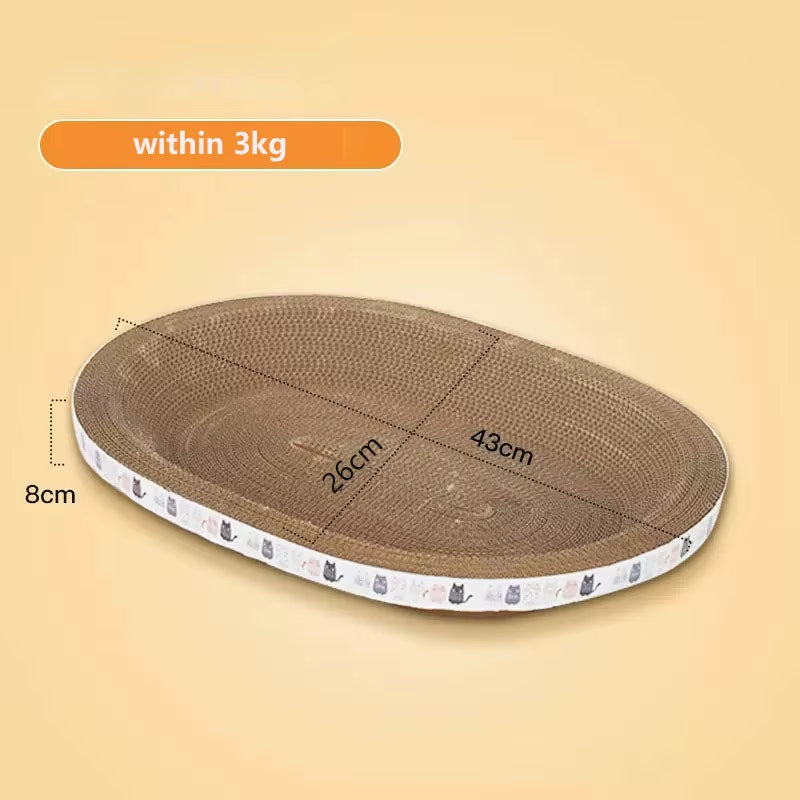 Dimensions of Small Oval Corrugated Cat Scratcher, Wear-Resistant Cat Bed For Cats Up to 3kg