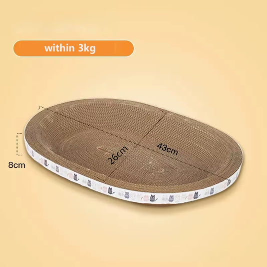 Dimensions of Small Oval Corrugated Cat Scratcher, Wear-Resistant Cat Bed For Cats Up to 3kg