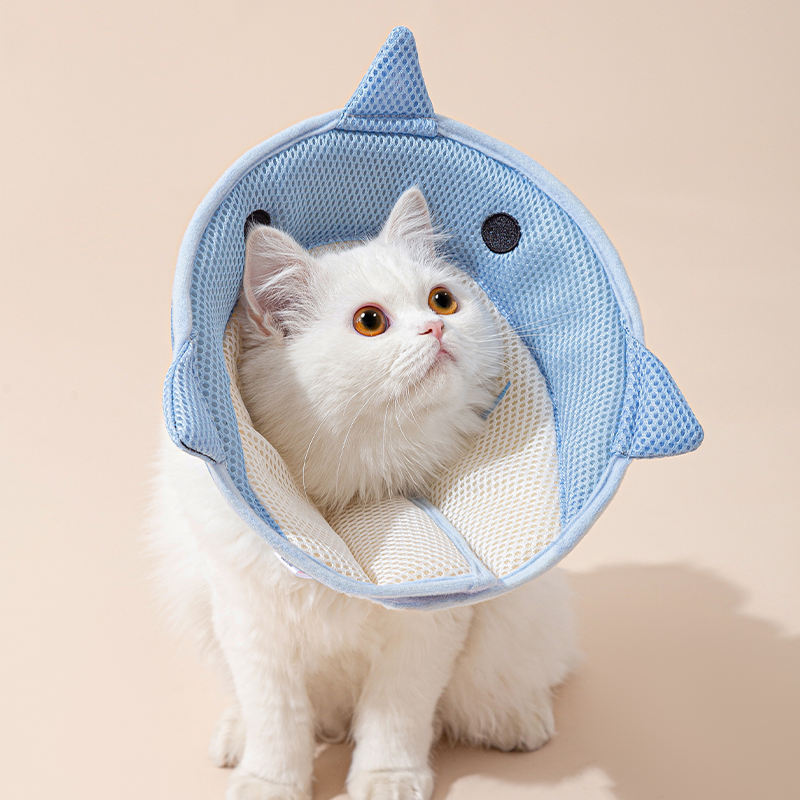 Cute shark shape Soft Cat Recovery Collar