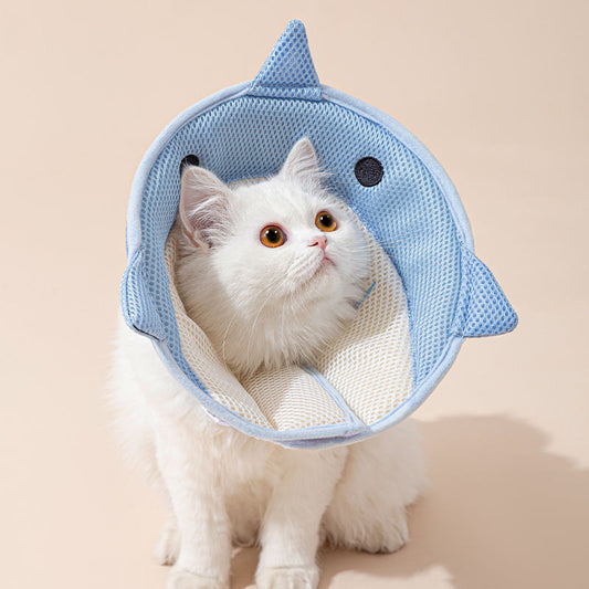 Cute shark shape Soft Cat Recovery Collar