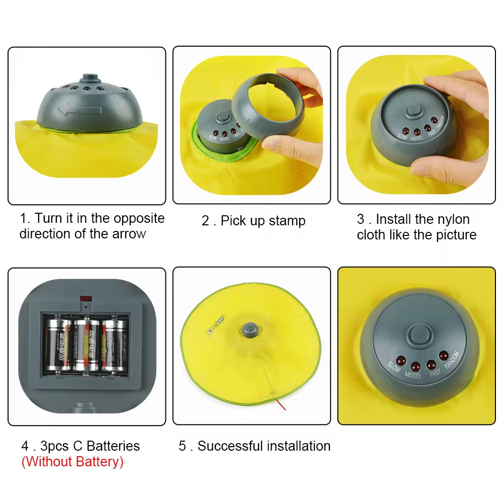 Battery Installation 4 Speeds Undercover Moving Mouse Feather Interactive Pet Toy for Cat Kitty 