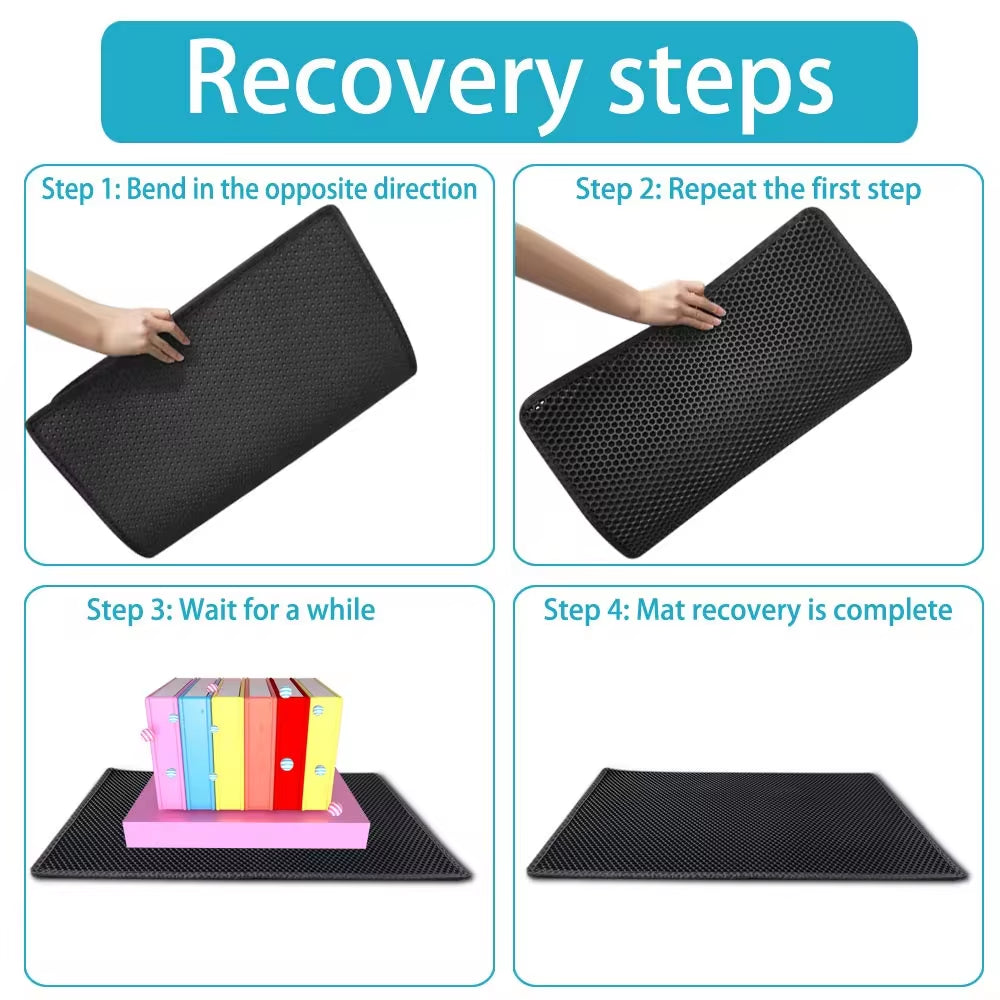 Waterproof Urine Proof Kitty Litter Mat Honeycomb Double Layer Litter Box Mat Skidproof Soft EVA 