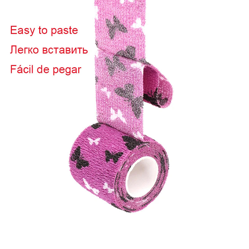 1 Pcs Printed Self-Adhesive Elastic Bandage 4.8M Colourful Wrap Tape for Pet First Aid Kit