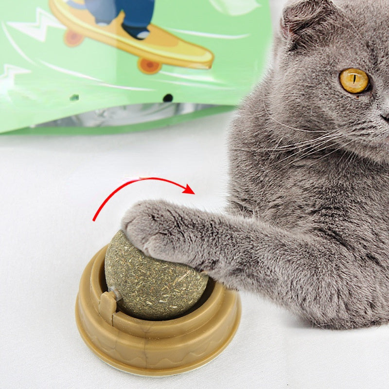 Rotary Catnip Ball Treats for Dental Health