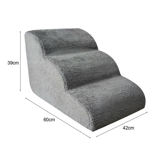 Dimensions of the Grey Pet Stairs, Non-Slip, Portable & Washable for Injured or Elderly Pets